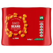 ASDA Baked Beans in a Rich Tomato Sauce 4 x 410g