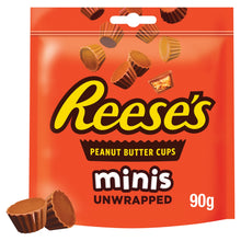 Reese's Peanut Butter and Milk Chocolate Flavour Minis Unwrapped Share Bag 90g