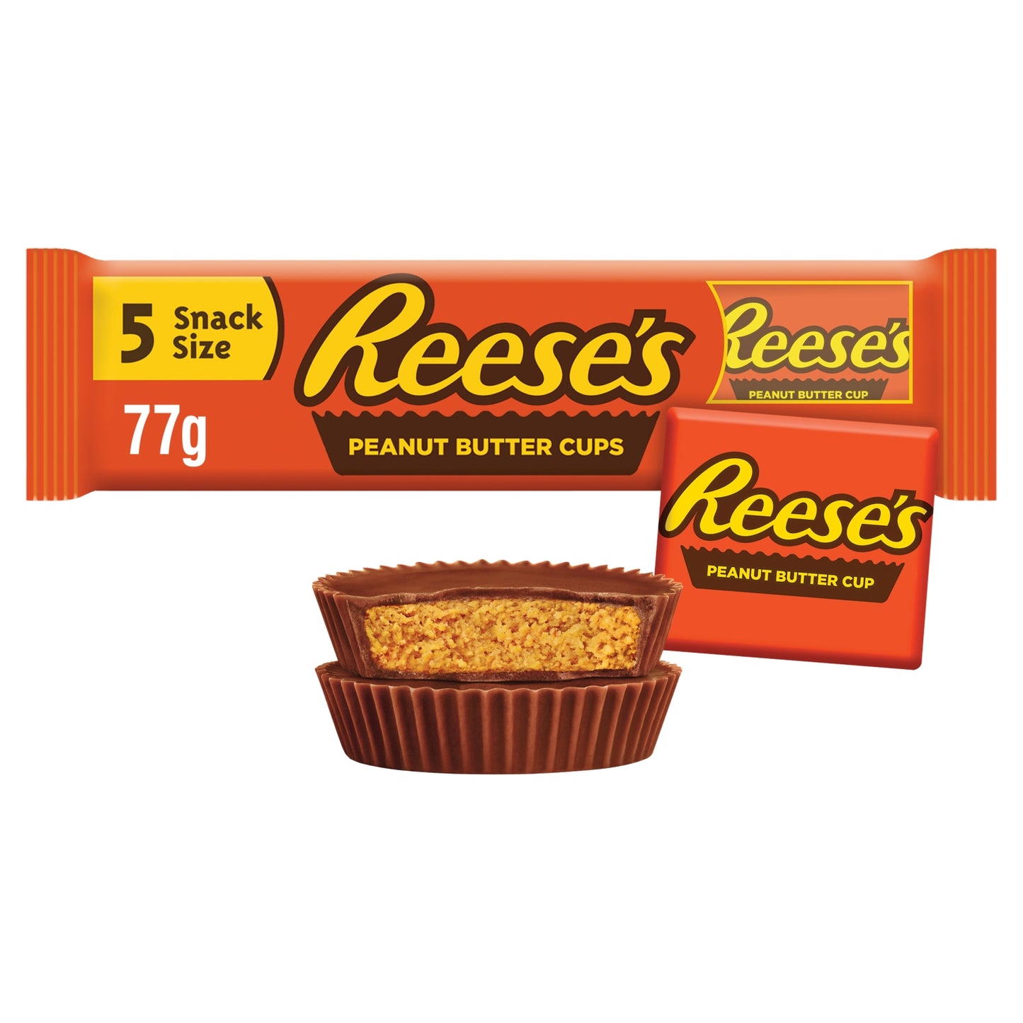 Reese's Cups 5 Pack Milk Chocolate and Peanut Butter Multipack 77g