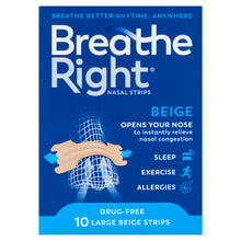 Breathe Right 10 Large Beige Strips Nasal Strips