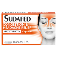 Sudafed Congestion & Headache Relief Max Strength Capsules Pack of 16