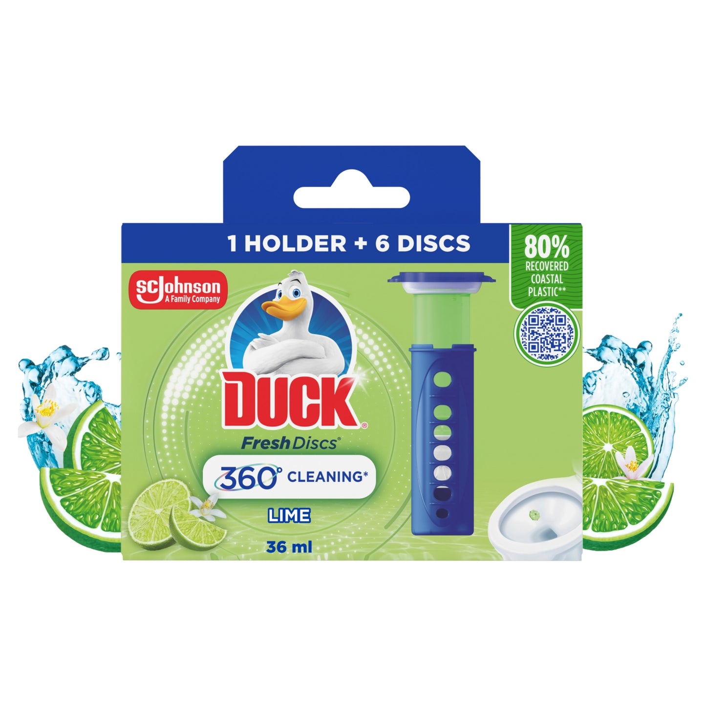 Duck Toilet Fresh Disc Holder & Refill Lime 36ml