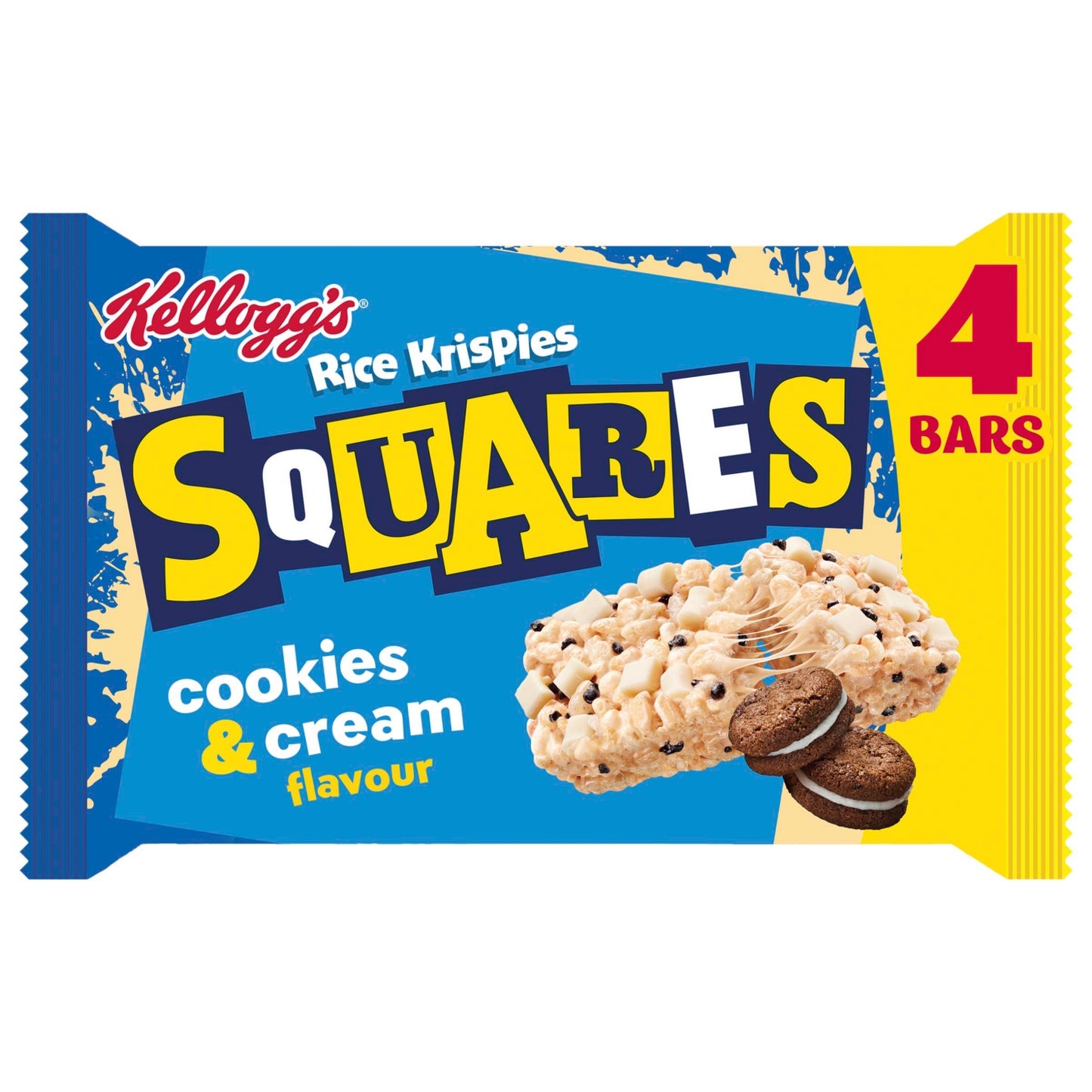 Kellogg's Rice Krispies Squares Cookies and Cream Flavour Snack Bars 4x34g