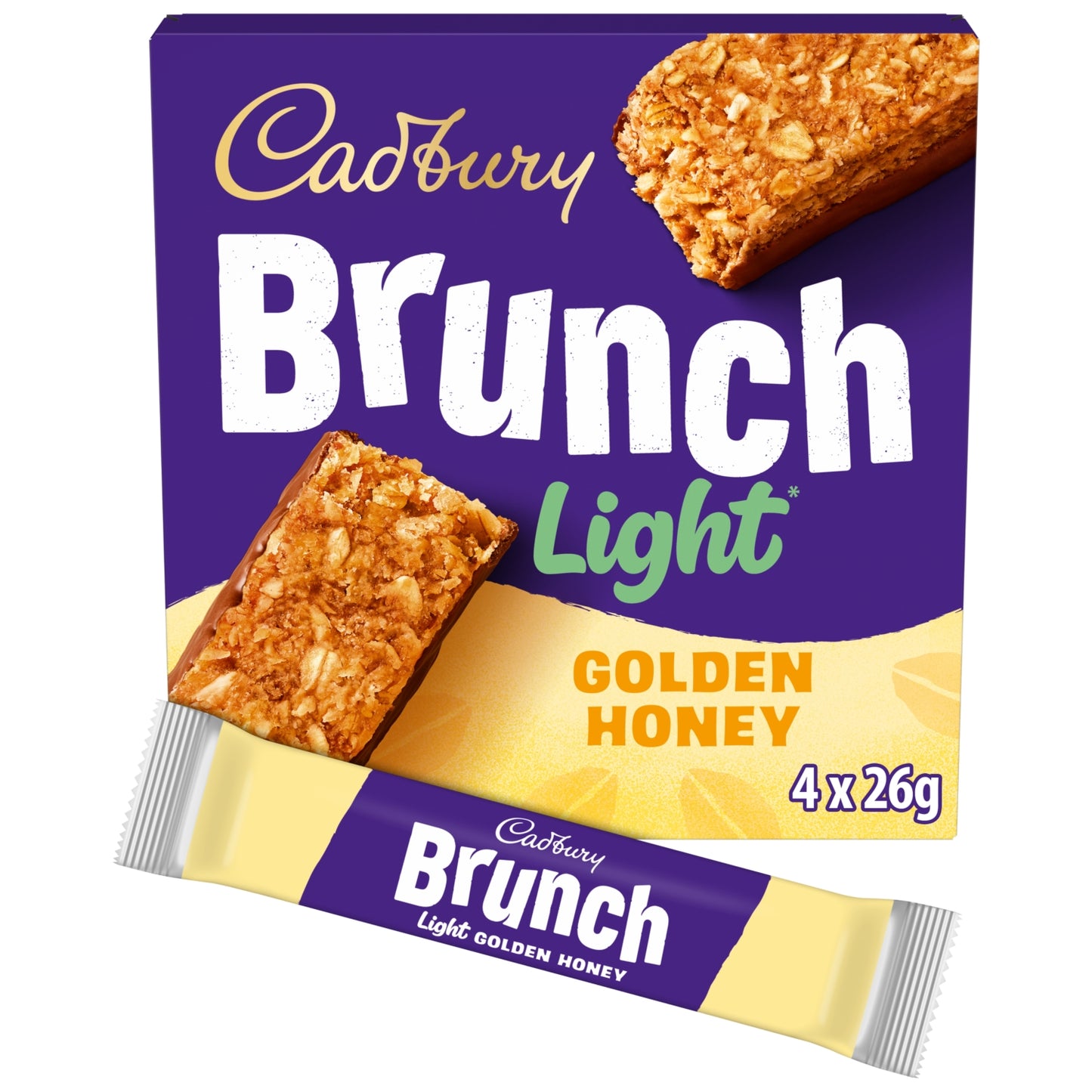 Cadbury Brunch Light Honey and Oat Chocolate Cereal Bars 4 Pack Multipack 104g (4 x 26g)