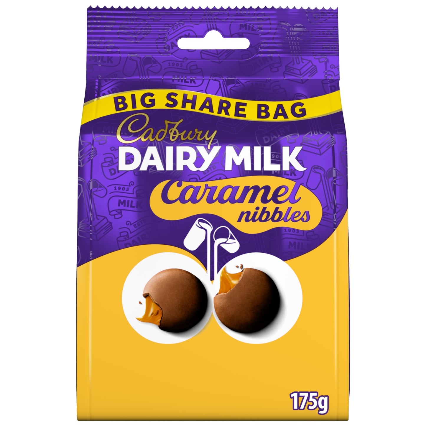 Cadbury Dairy Milk Caramel Nibbles Chocolate Large Sharing Bag 175 g