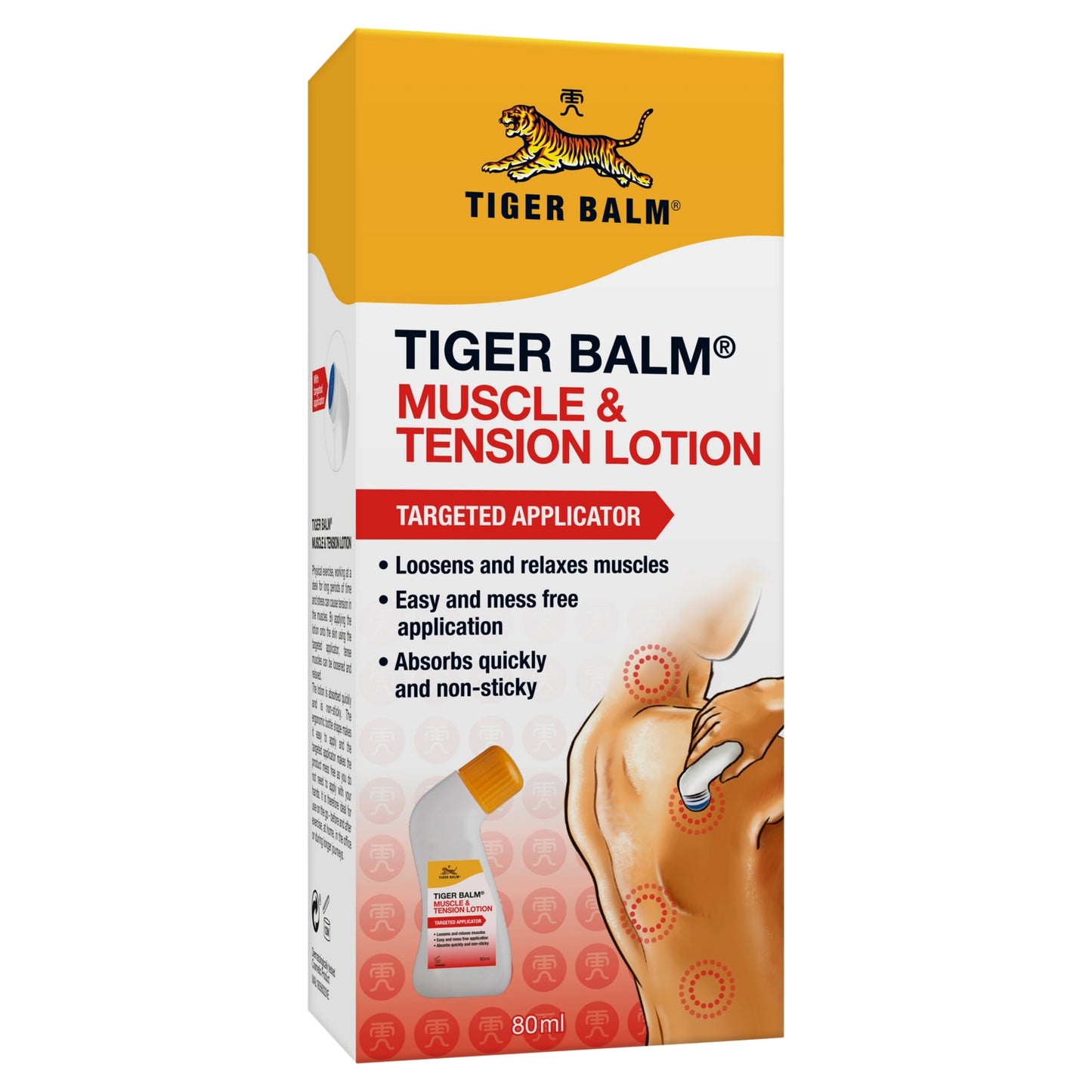 Tiger Balm Muscle & Tension Lotion (80ml), with No Mess Applicator, for Muscle Tension, Loosens & Relaxes Muscles to Aid Pain Relief