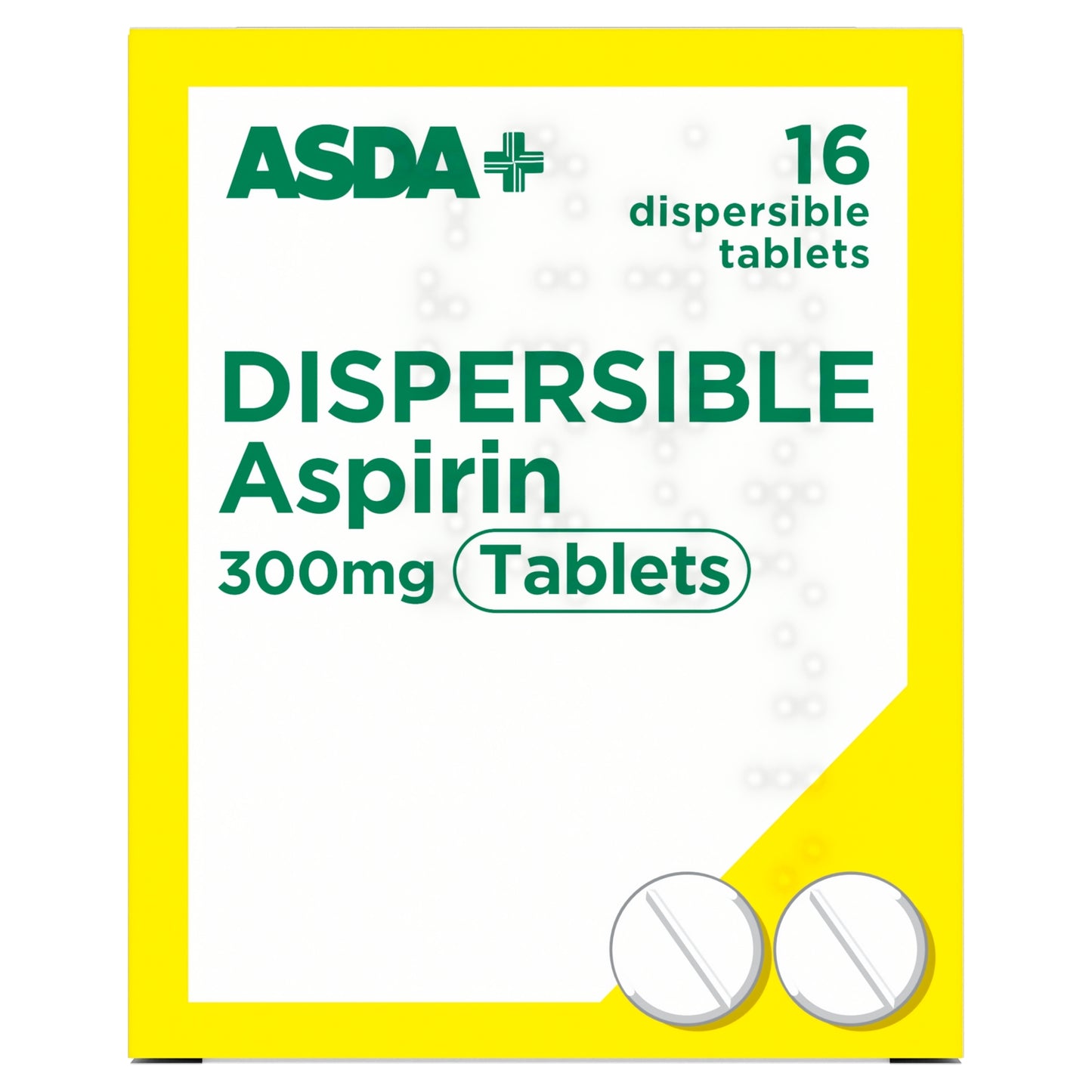 ASDA 16 Dispersible Aspirin 300mg Tablets