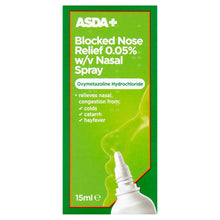 ASDA Blocked Nose Relief 0.05% w/v Nasal Spray 15ml