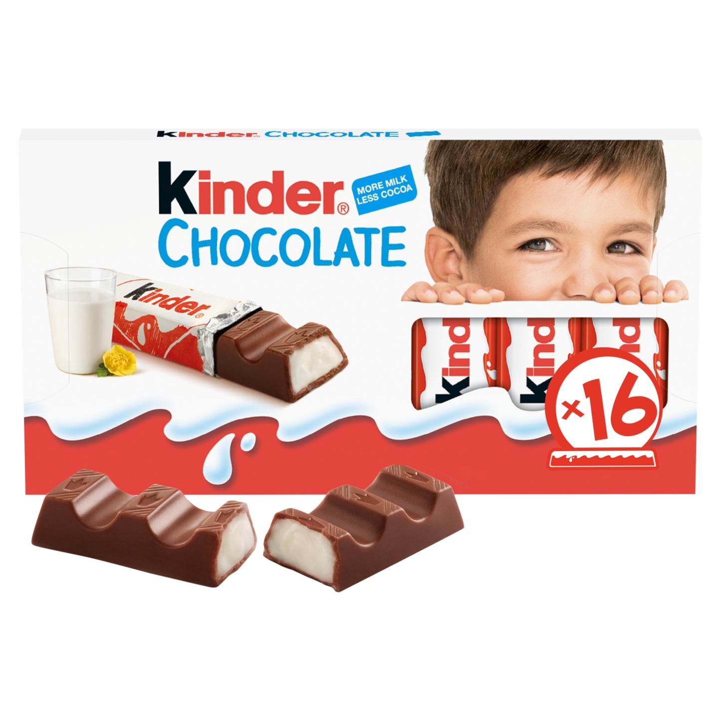 Kinder Milk Chocolate Fun Size Treat Snack Bars Multipack 16 x 12.5g