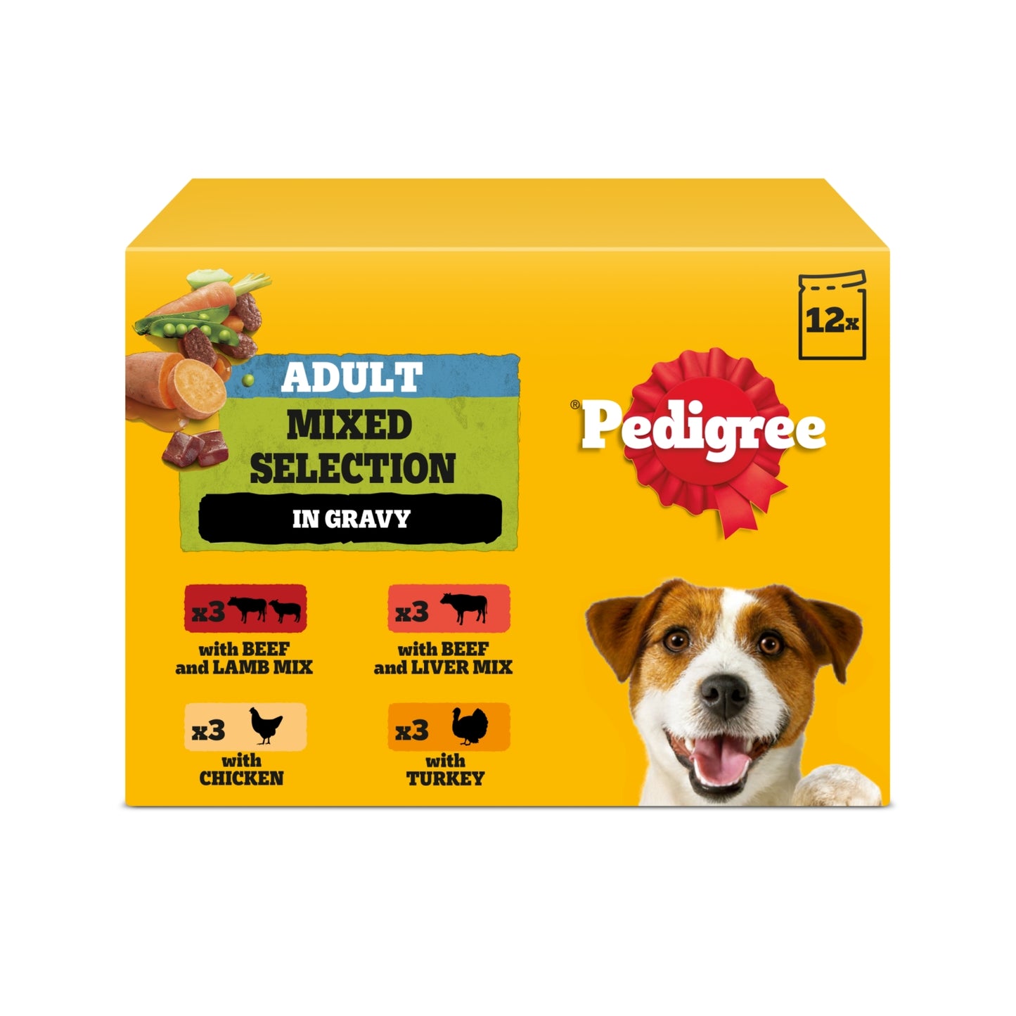 Pedigree ® Adult Wet Dog Food Mixed Selection in Gravy 12 x 100g Pouch