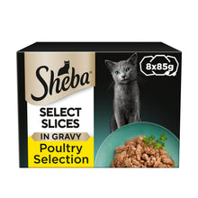 Sheba ® Select Slices Adult Wet Cat Food Poultry Selection in Gravy 8 x 85g Tray