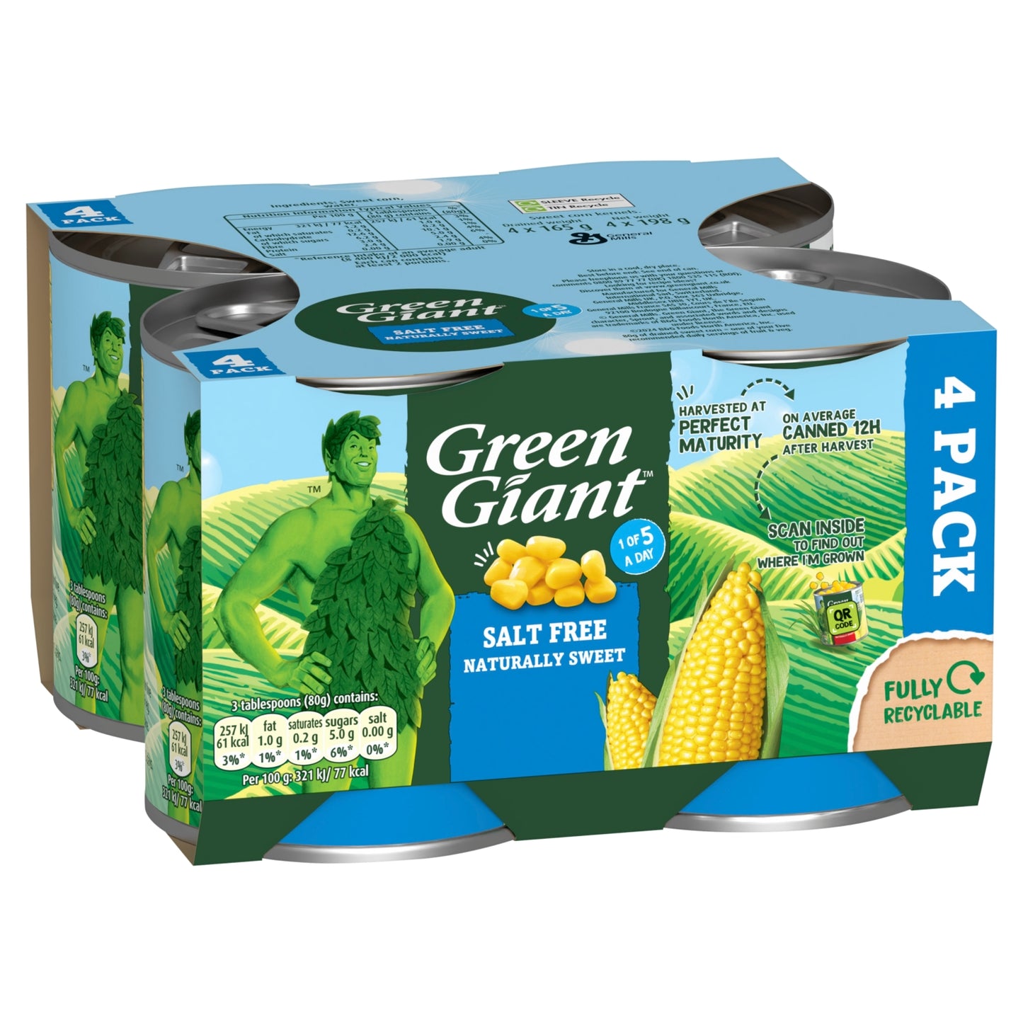 Green Giant Salt Free 4 x 198g