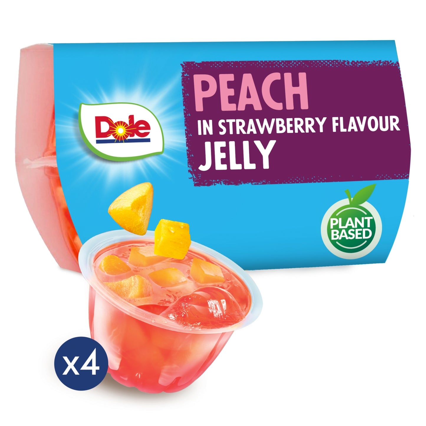 Dole Peach in Strawberry Flavour Jelly 4 x 123g (492g)