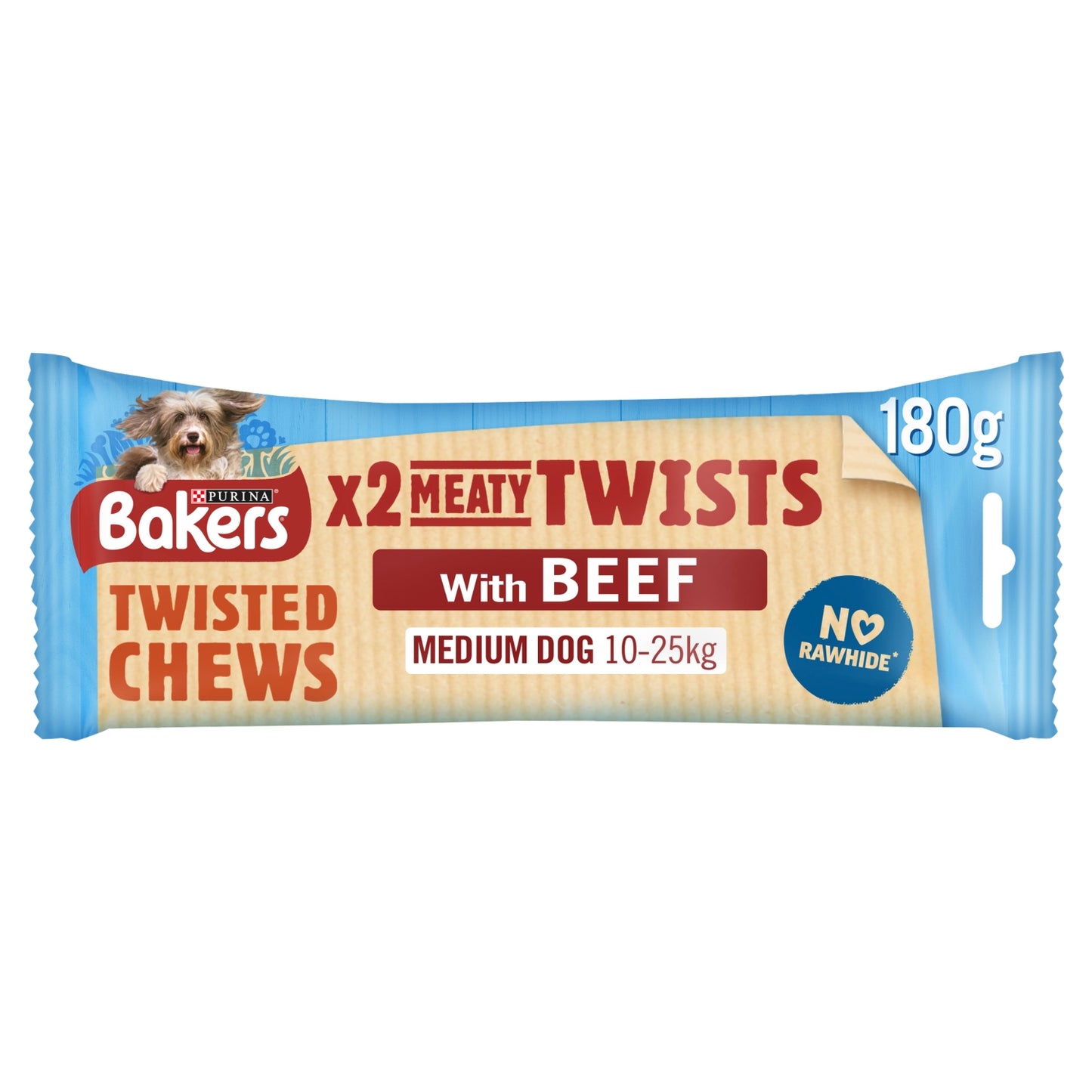 Bakers BAKERS Meaty Twists Medium Beef Dog Chews 180g