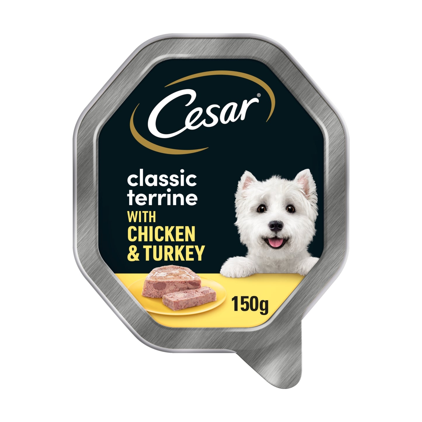 Cesar Classic Terrine Wet Dog Food Tray Chicken & Turkey in Loaf 150g
