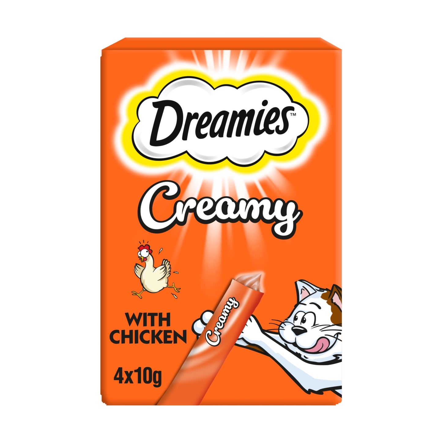 Dreamies Creamy Snack Cat & Kitten Treat with Chicken 4 x 10g