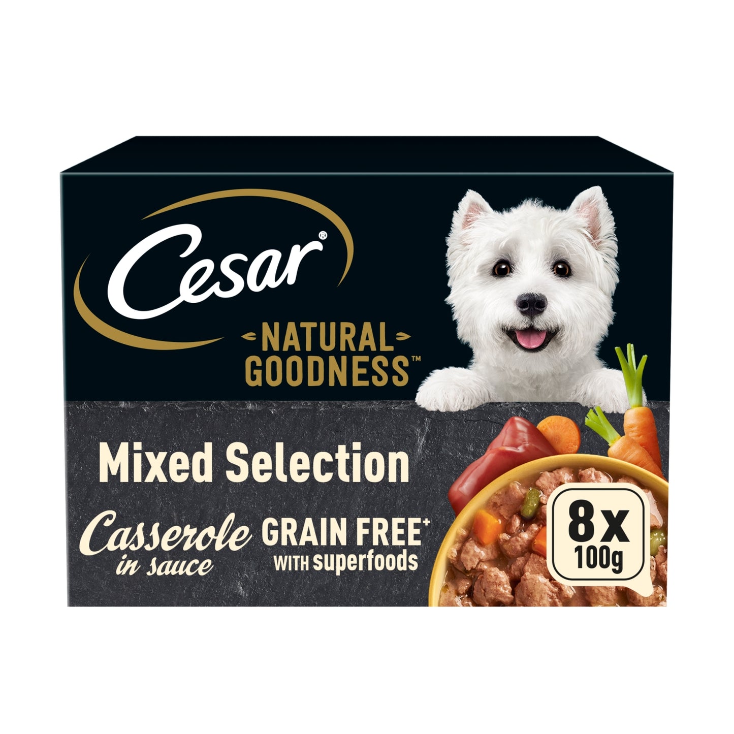 Cesar NATURAL GOODNESS Grain Free Adult Wet Dog Food Mix Casserole 8 x 100g Tray