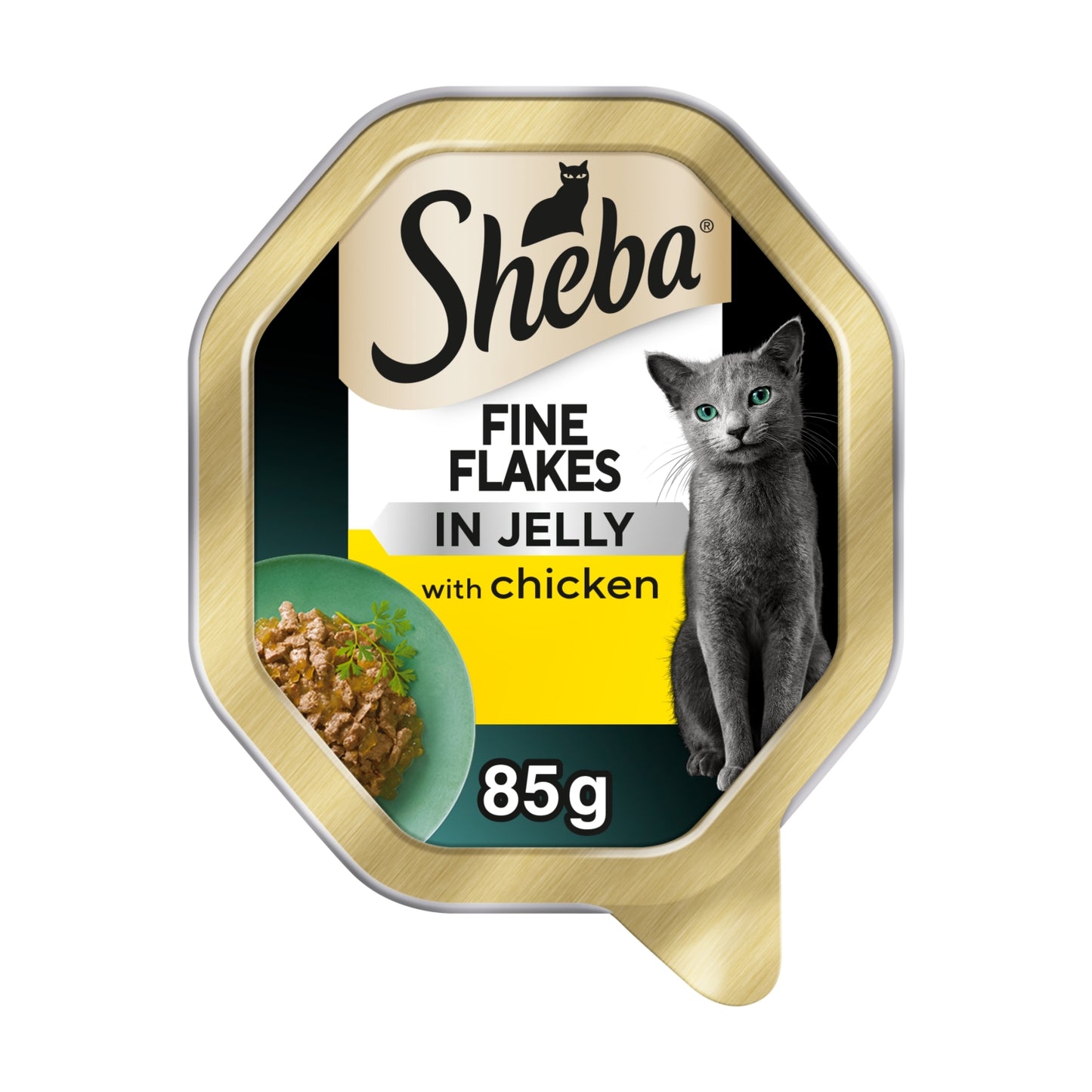 Sheba Fine Flakes Adult Wet Cat Food Tray with Chicken in Jelly 85g