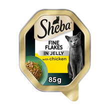 Sheba Fine Flakes Adult Wet Cat Food Tray with Chicken in Jelly 85g