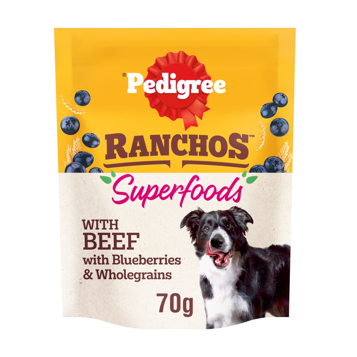 Pedigree PEDIGREE® RANCHOS™ SUPERFOOD Beef Dog Treat Blueberries & Wholegrains 70g