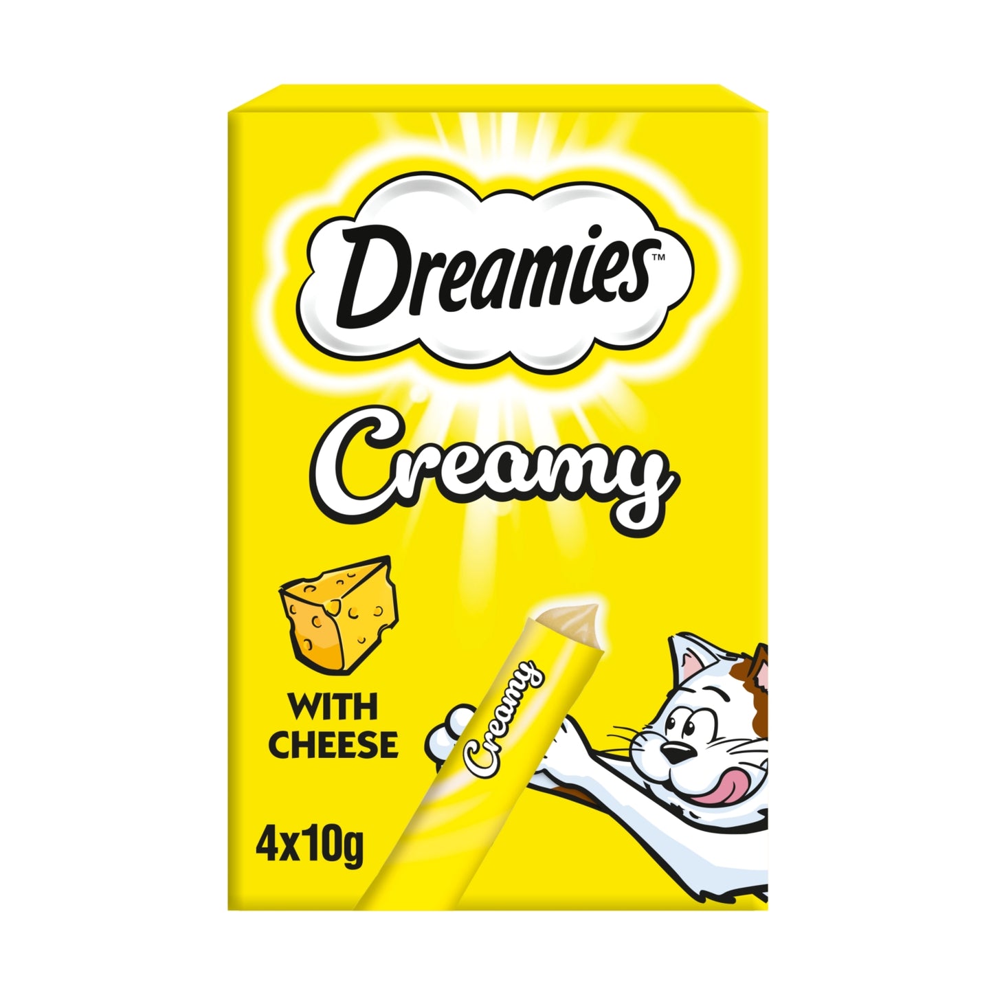 DREAMIES ™ Creamy Adult Cat & Kitten Treats with Delicious Cheese 4x10g
