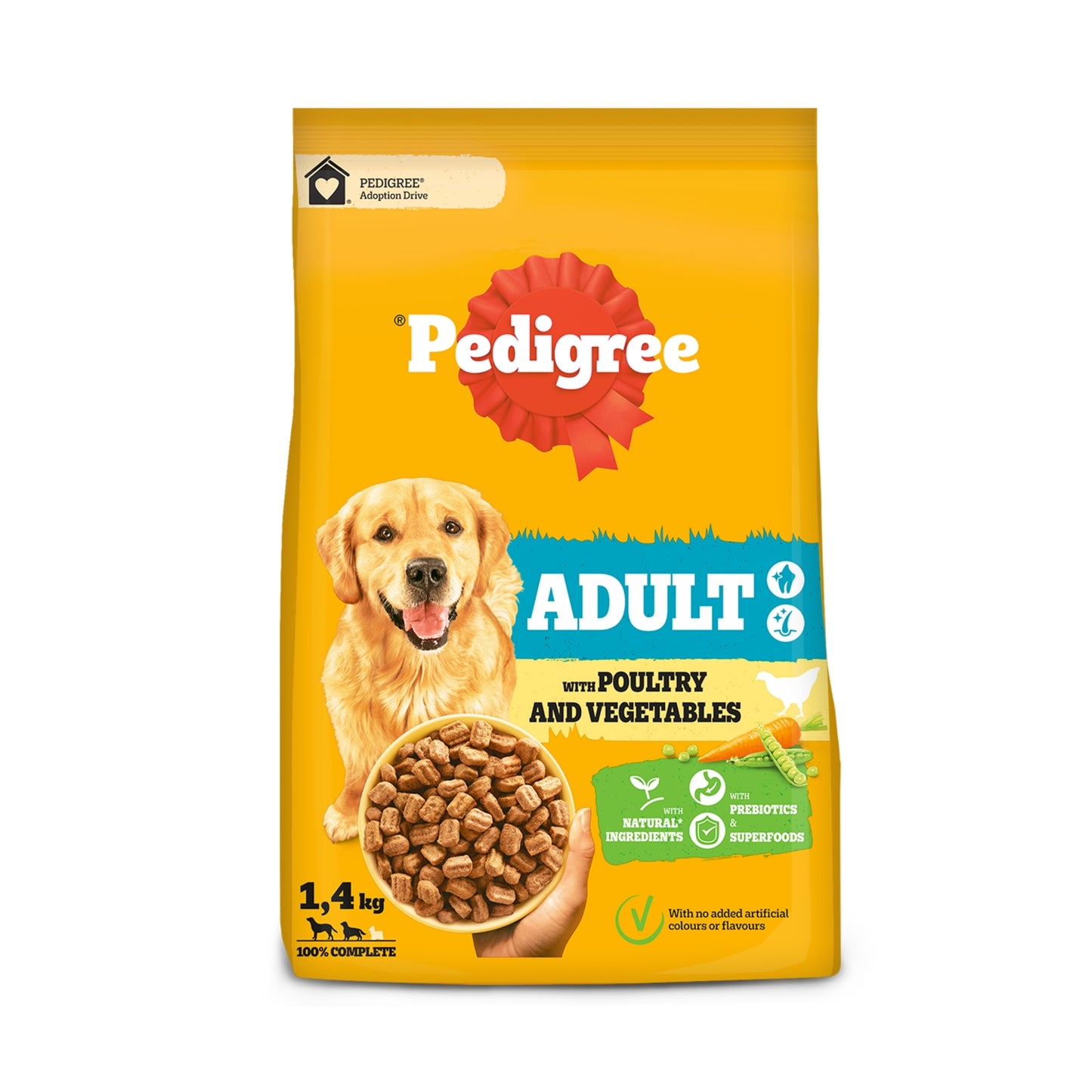 PEDIGREE ® COMPLETE™ Adult Dry Dog Food Poultry and Vegetables 1.4kg