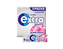 Wrigley's Extra White Bubblemint Sugar Free Chewing Gum 3 x 9 Pieces