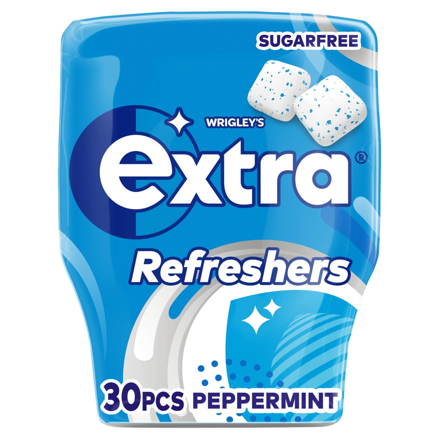 Wrigley's Refreshers Peppermint Sugarfree Chewing Gum Bottle 30 Pieces