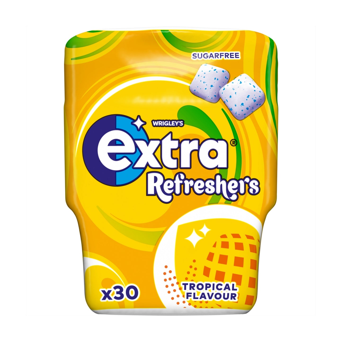 Wrigley's Extra Refreshers Tropical Flavour Sugarfree Chewing Gum Bottle 30 Pieces