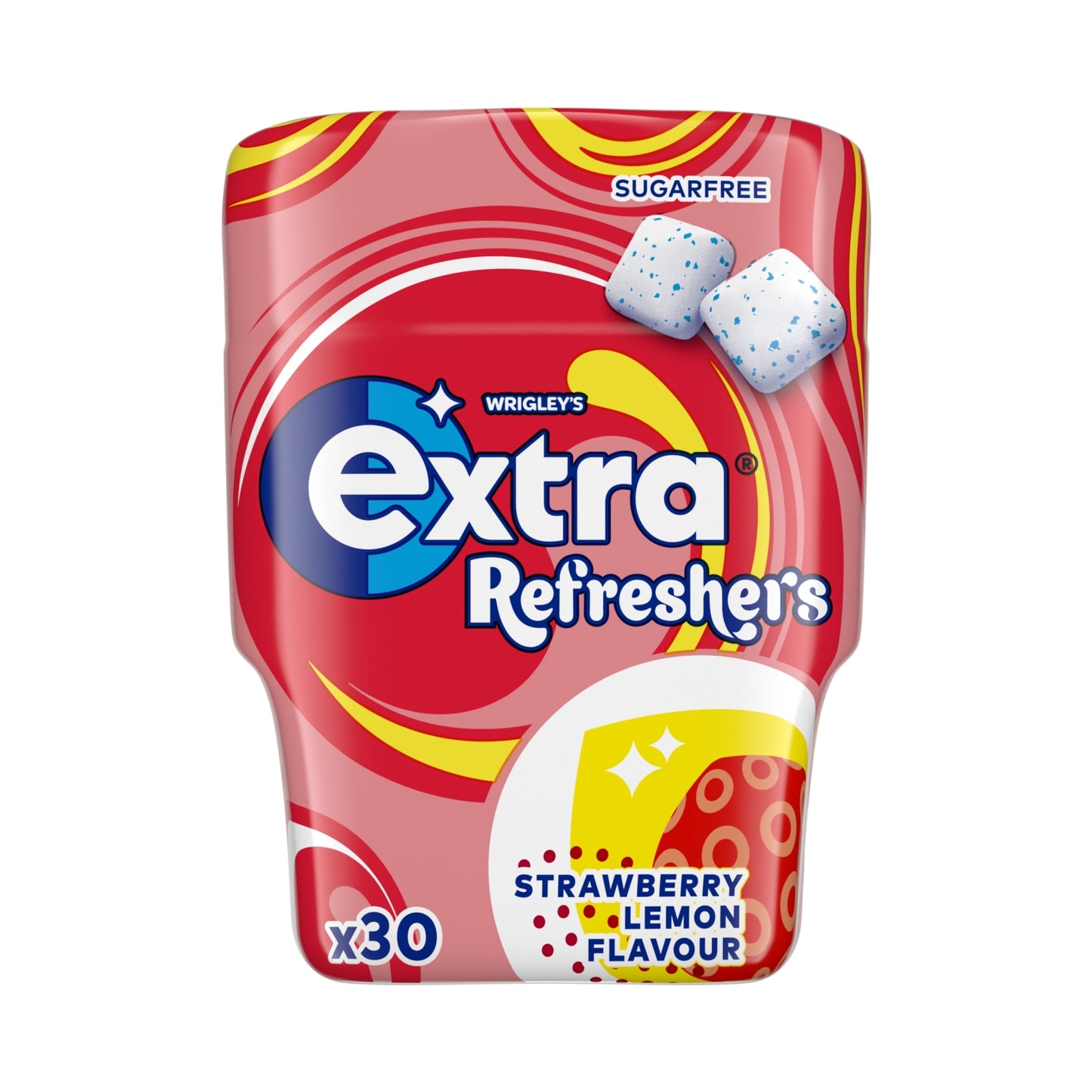 Wrigley's Refreshers Strawberry Lemon Sugarfree Chewing Gum Bottle 30 Pieces