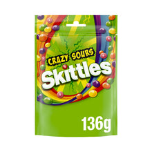 Skittles Crazy Sour Sweets Fruit Flavoured Pouch Bag 136g
