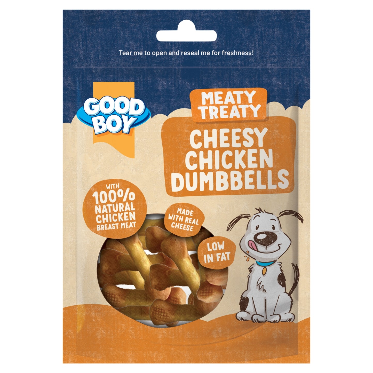 Good Boy Meaty Treaty Cheesy Chicken Dumbbells 80g