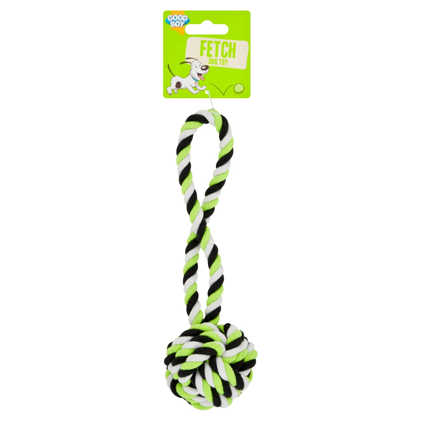 Good Boy Fetch Dog Toy Ball on Rope