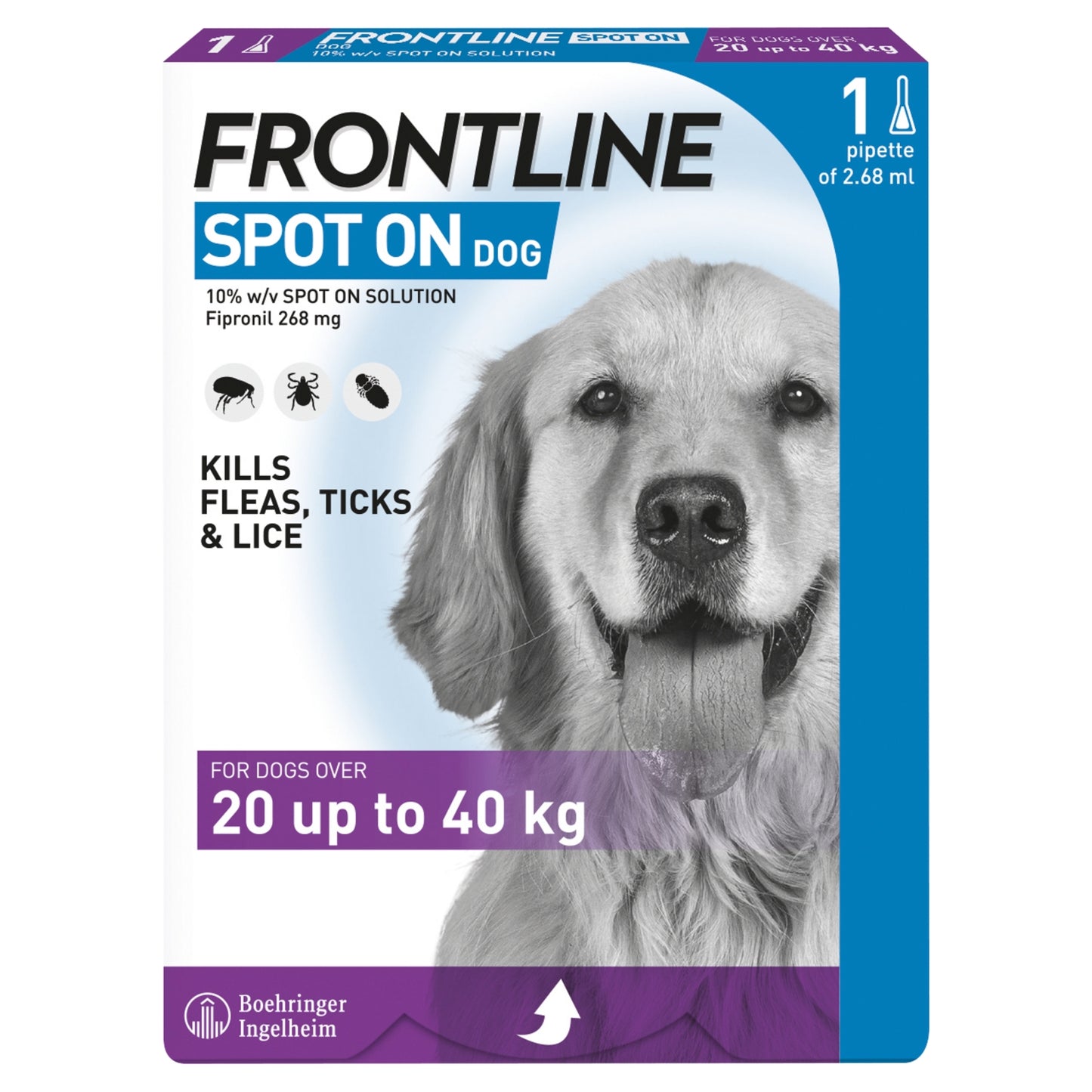 Frontline Spot On Flea & Tick Treatment For Large Dogs 20-40kg