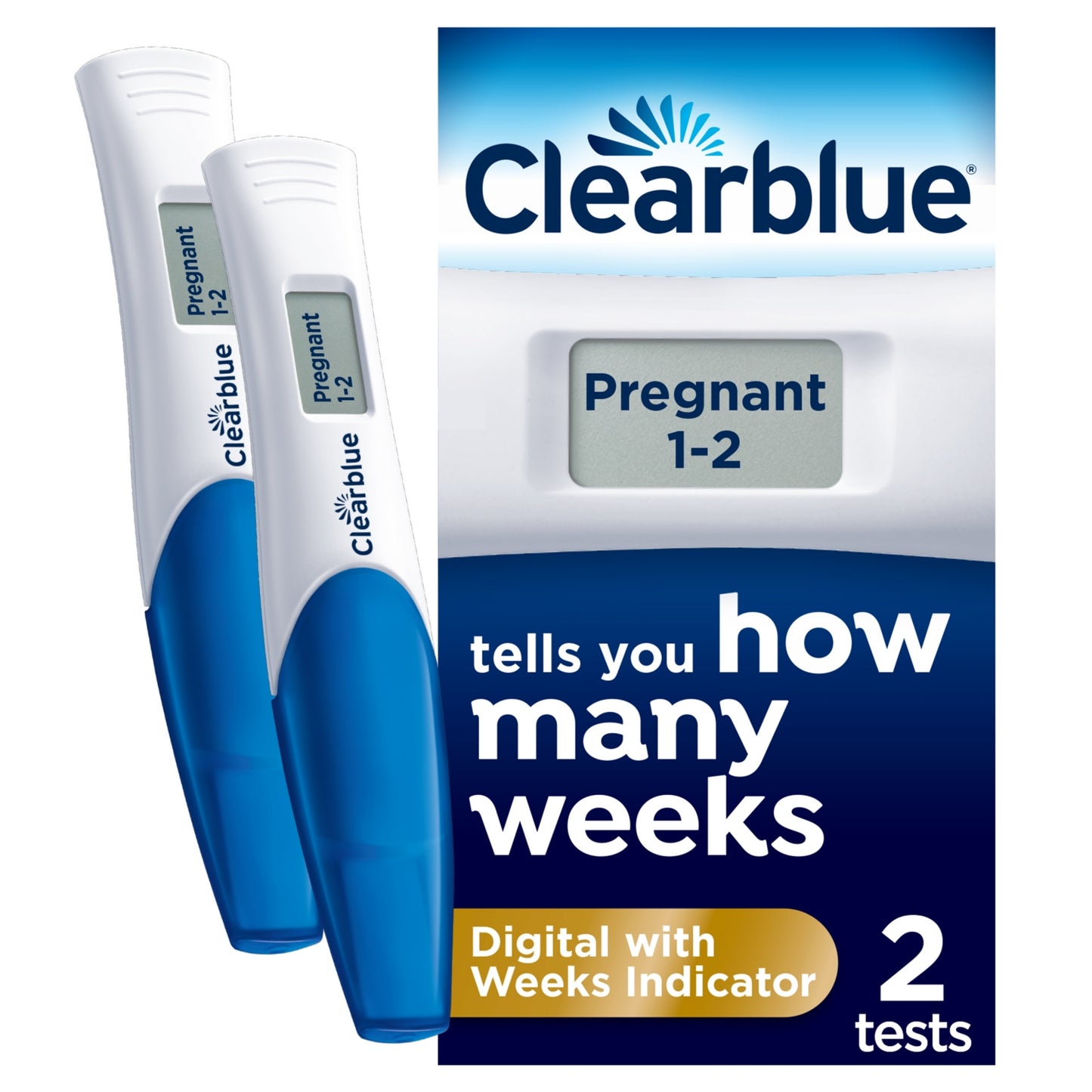 Clearblue Pregnancy Test Digital with Weeks Indicator, 2 Tests