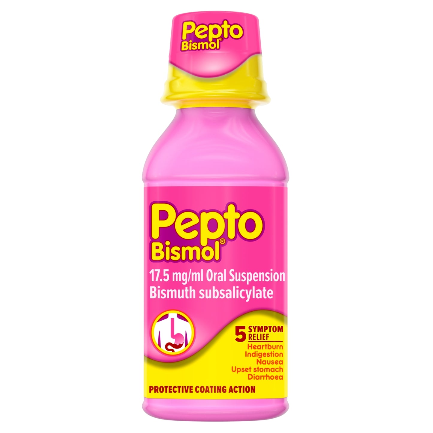 Pepto-Bismol For Nausea, Heartburn, Indigestion, Upset Stomach and Diarrhoea, 5 Symptom Relief 240ml