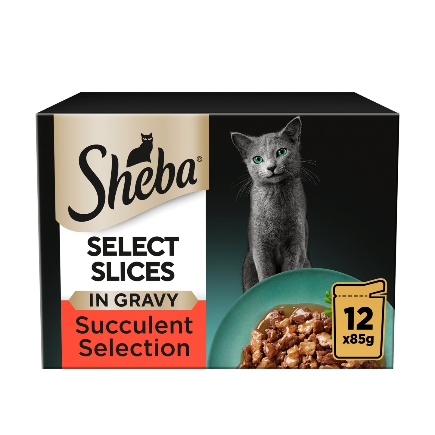 Sheba ® Select Slices Adult Wet Cat Food Succulent Selection Gravy 12x85g Pouch