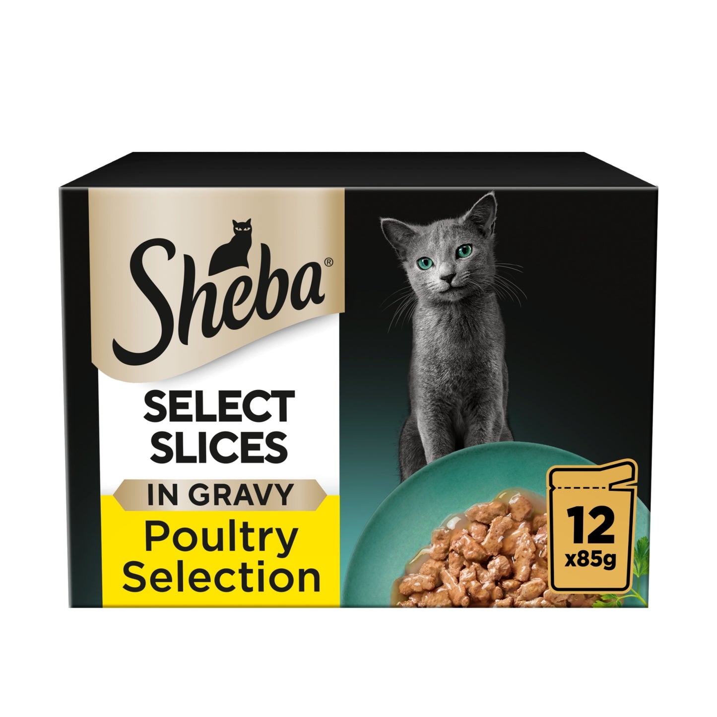 Sheba ® Select Slices Adult Wet Cat Food Poultry Selection in Gravy 12x85g Pouch