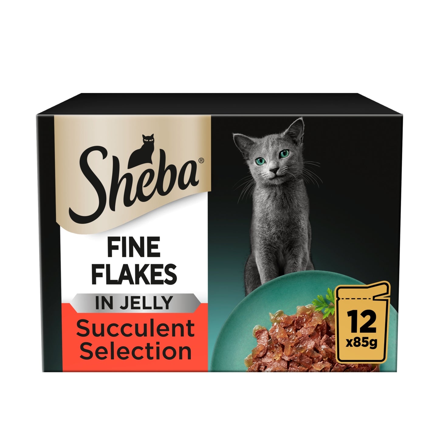 Sheba ® Fine Flakes Adult Wet Cat Food Succulent Selection in Jelly 12x85g Pouch