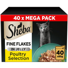 Sheba SHEBA® Fine Flakes Adult Wet Cat Food Poultry Selection in Jelly 40 x 85g Pouch