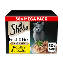 Sheba Fresh & Fine&nbsp;Adult Wet Cat Food Poultry In Gravy 50 x 50g Pouches