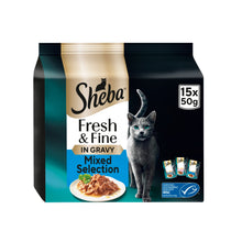 Sheba ® Fresh & Fine Adult Wet Cat Food Fish In Gravy 15 x 50g Pouches