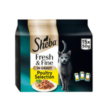 Sheba ® Fresh & Fine Adult Wet Cat Food Poultry In Gravy 15 x 50g Pouches