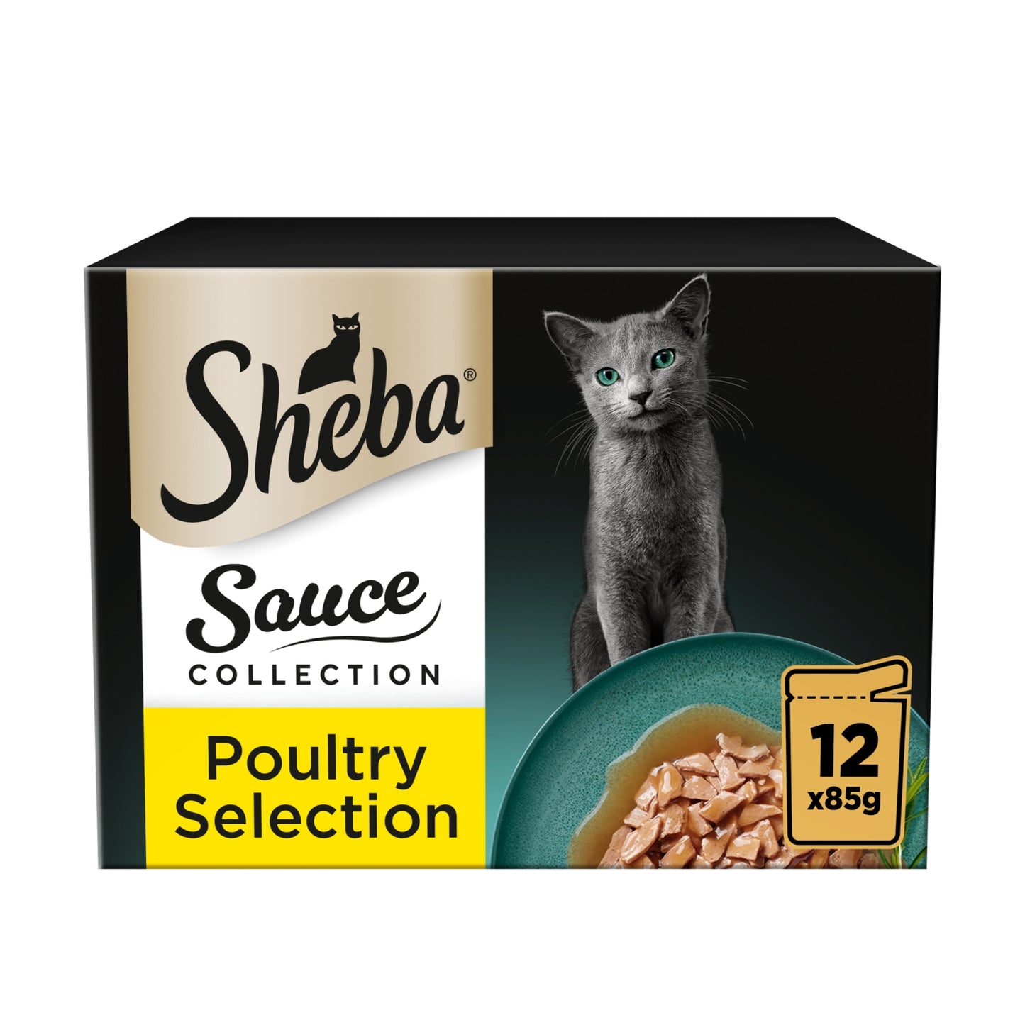 Sheba Sauce Collection Adult Wet Cat Food&nbsp;Pouch Poultry Selection 12 x 85g