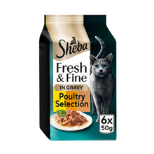 Sheba ® Fresh & Fine Adult Wet Cat Food Chicken &Turkey Gravy 6x50g Pouches