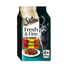 Sheba ® Fresh & Fine Adult Wet Cat Food Beef & Chicken Gravy 6 x 50g Pouches