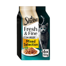 Sheba ® Fresh & Fine Adult Wet Cat Food Chicken & Turkey Jelly 6x50g Pouches