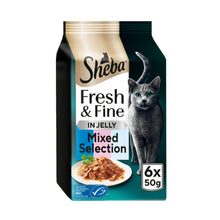 Sheba ® Fresh & Fine Adult Wet Cat Food Tuna & Salmon in Jelly 6x50g Pouches