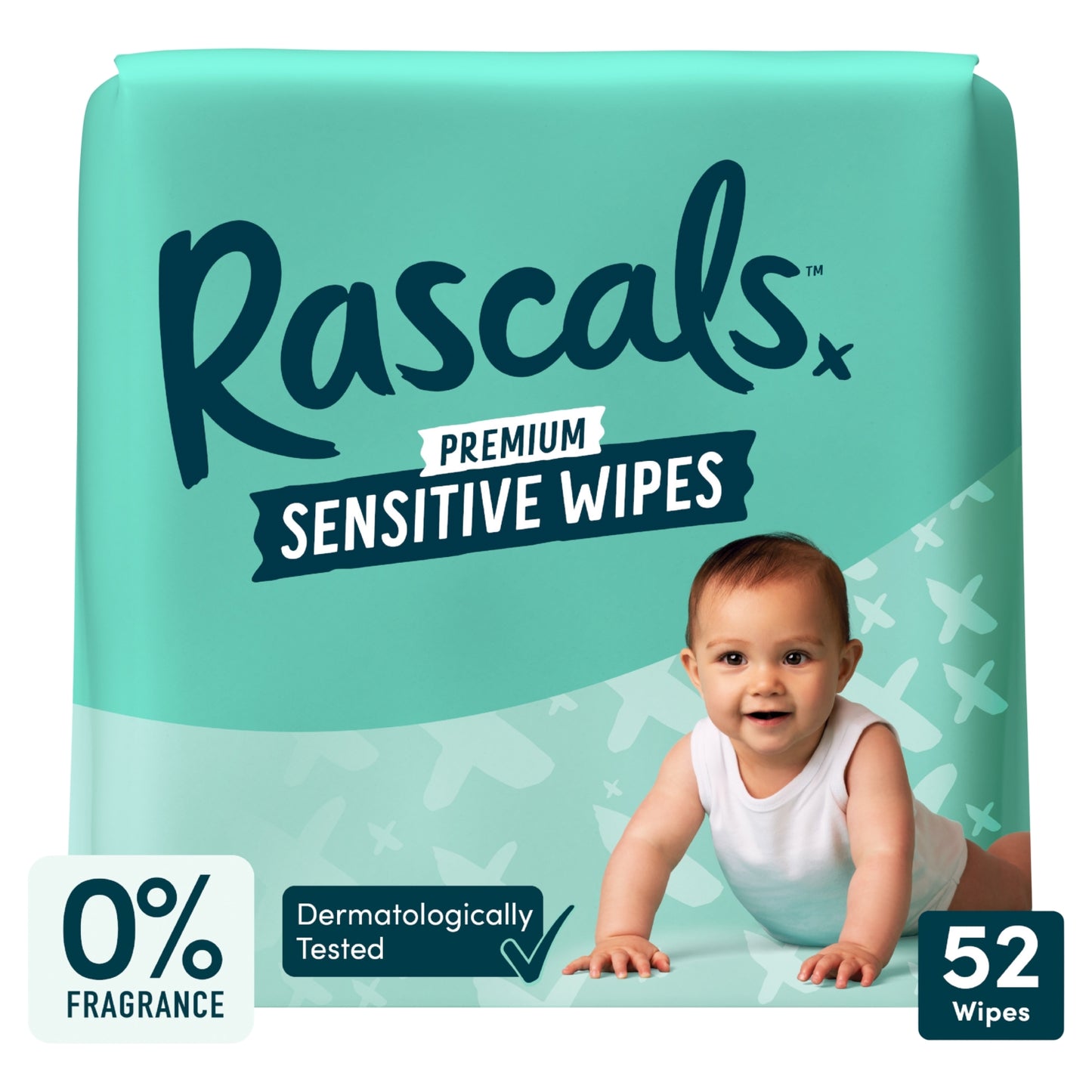 Rascals Premium Sensitive Wipes, 52 Count