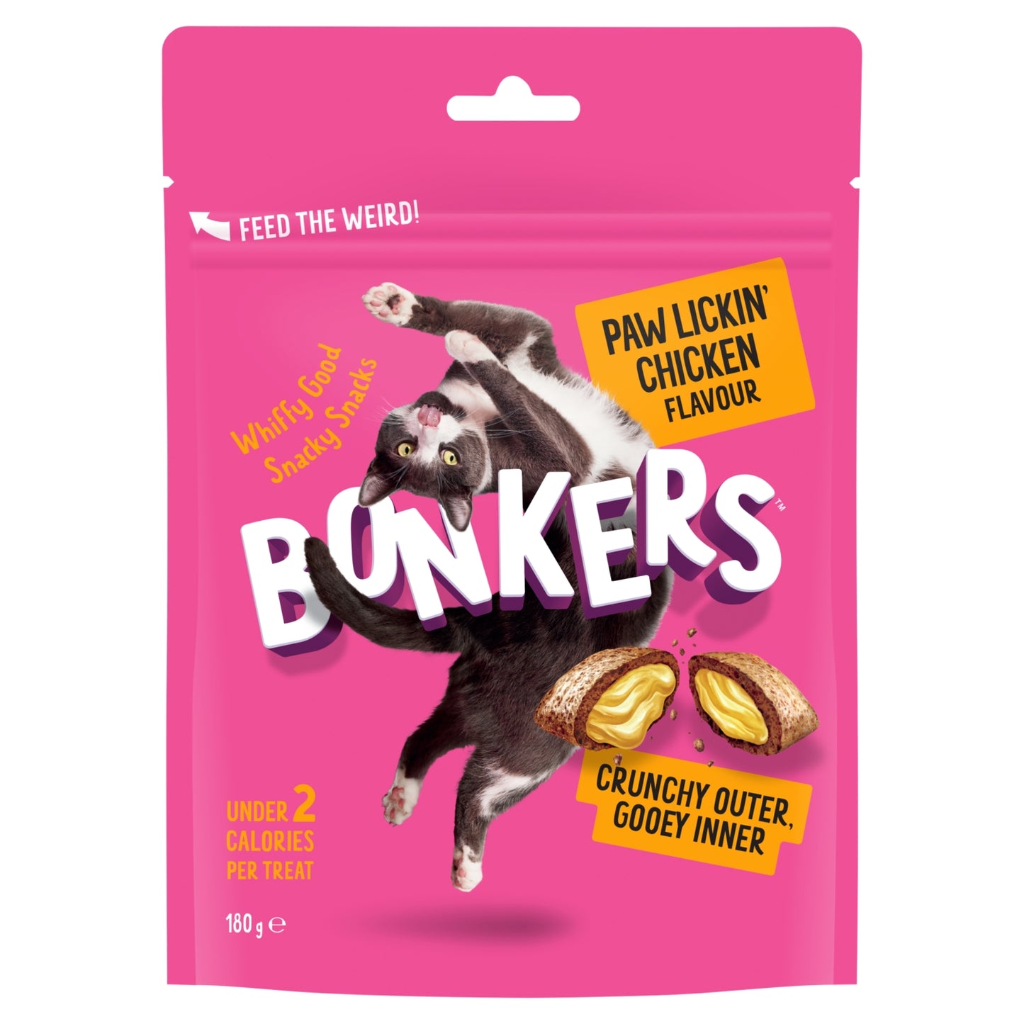 Bonkers Crunchy And Soft Cat Treats Paw Lickin' Chicken Flavour 6.3 oz
